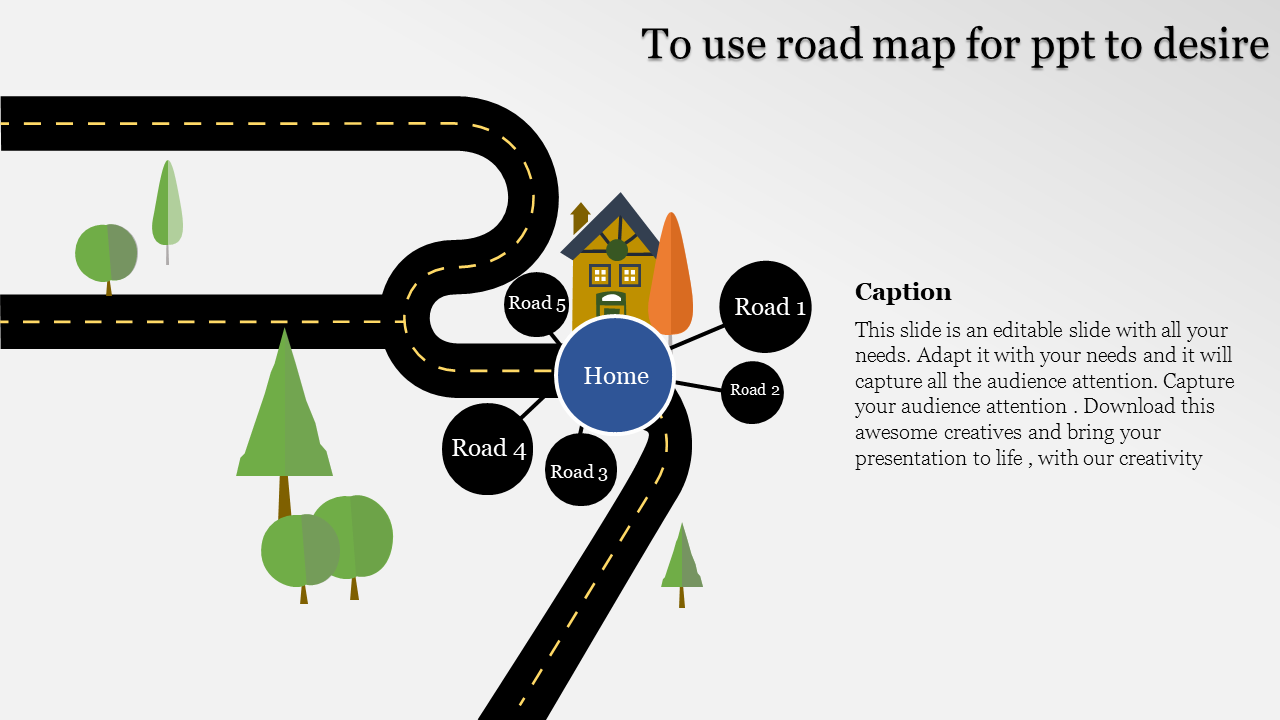 Enrich your Road map for PPT Presentation Template Slide